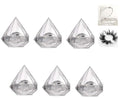 Healthcom 6 Pcs 25mm Clear Diamond Shape Empty False Eyelashes Packaging Box Case 3D Mink Lash Box Acrylic Eyelash Storage Box Holder with Trays Candy Gift Box DIY Makeup Lash Case for Women Girls
