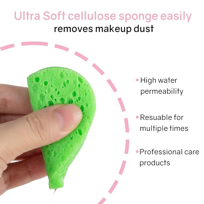 50-Count Heart Shape Compressed Facial Sponges,100% Natural Cellulose Face Sponge Spa Sponges for Removing Dead Skin, Dirt and Makeup((Multicolor)