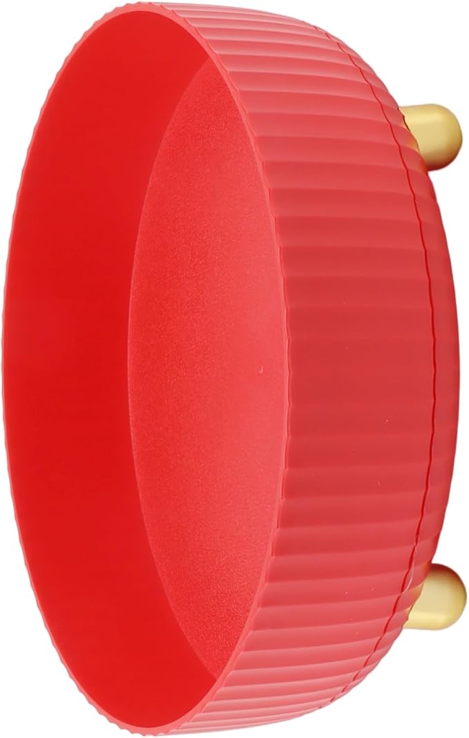 Fydun Rotating Plate, 360 Degree Storage Rack Organizer Round Cosmetic Shelf Basket Turntable for Kitchen Cabinet Pantry Small White Lazy Susans Refrigerator (Red)