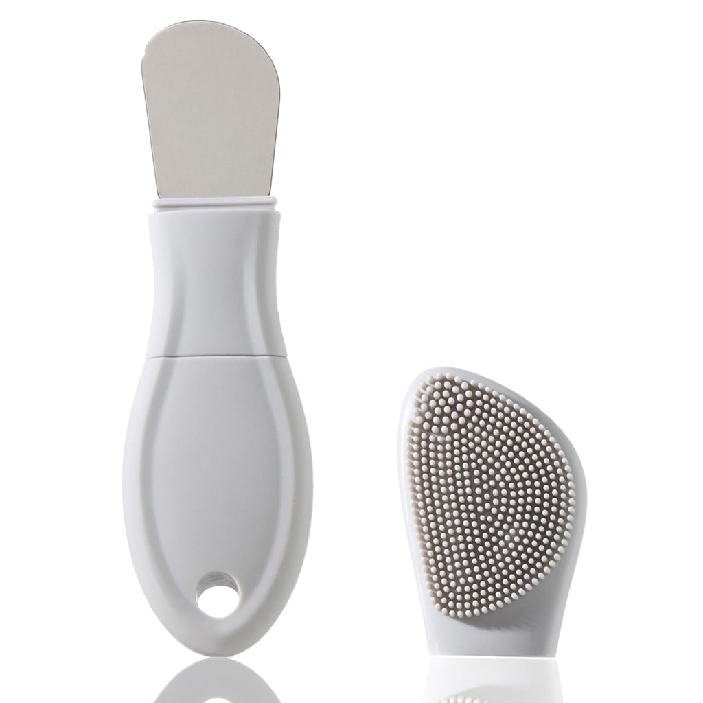 YUSAGO Multifunctional Face Washing Brushes,2 in 1 Pore Cleaning Brush & Blackhead Scraper,Pimple Extractor for Women Men,Face Scraper Skin Spatula,Pore Scrubber for Deep Cleansing.(Gray)