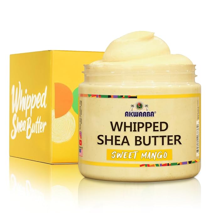 AKWAABA Whipped Shea Butter (Pink Sugar) – Nourishes & Moisturizes | Made with Shea Butter | No Dyes & Parabens | 12 oz / 340 g
