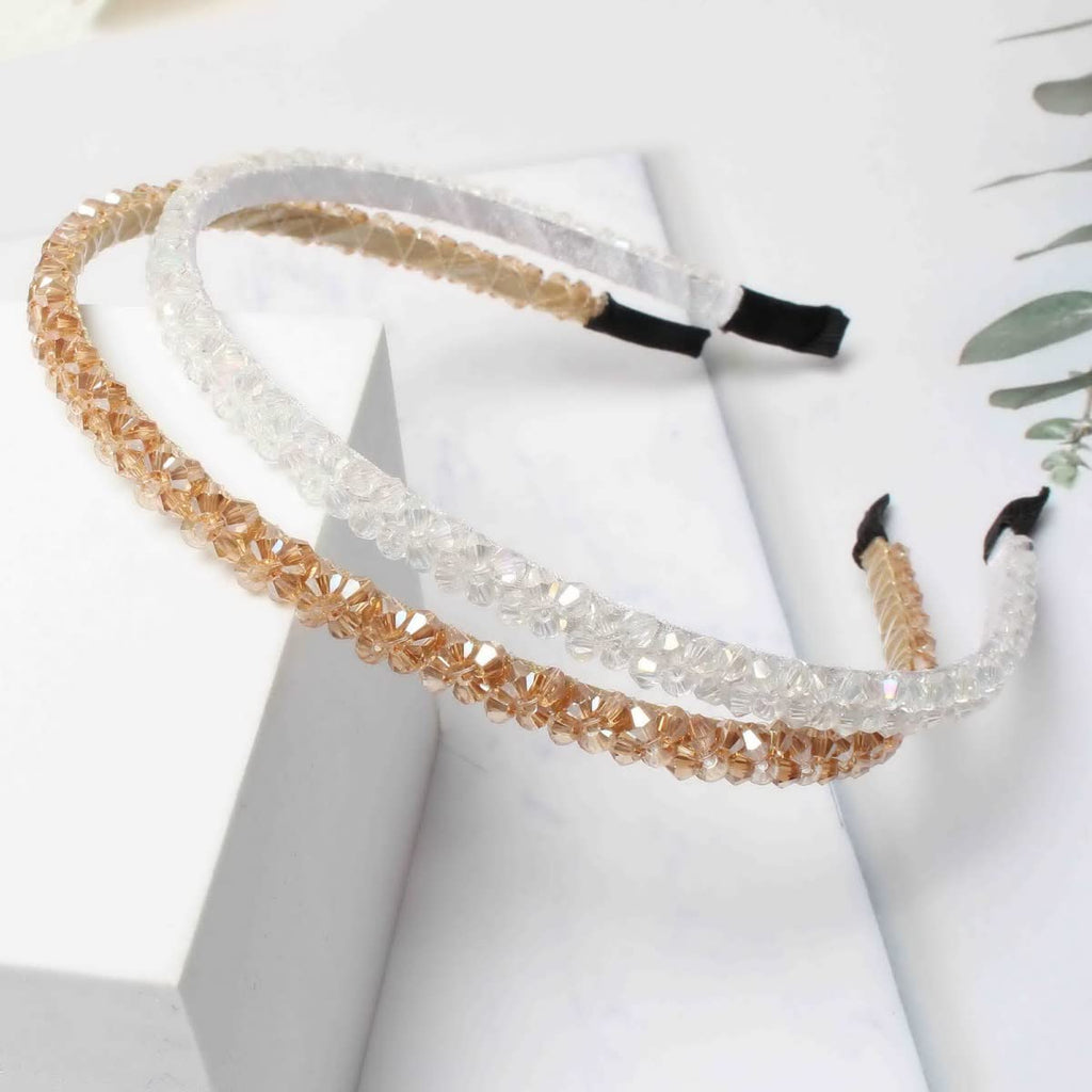 Cuizhiyu Crystal Rhinestone Headbands for Women Girls 4Pack (Color A)