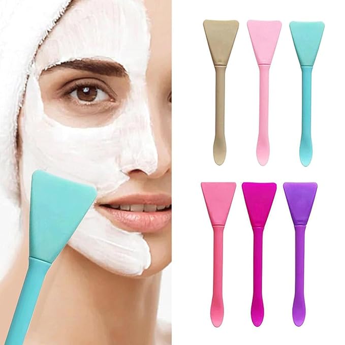Mimalexin 12PCS Silicone Face Mask Brushes, Face Mask Applicator, Skincare Spatula, Skin Care Lotion Applicator, Spa Makeup Tools for Facial Cream Mask Mixing and Sampling