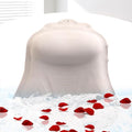 Silicone Bath Pillow for Tub – Ergonomic Bathtub Headrest with Inflatable Air Cushion, Non-Slip Suction Cups & Neck/Back Support – Comfortable Spa Bath Accessory for Relaxation (Cream White)