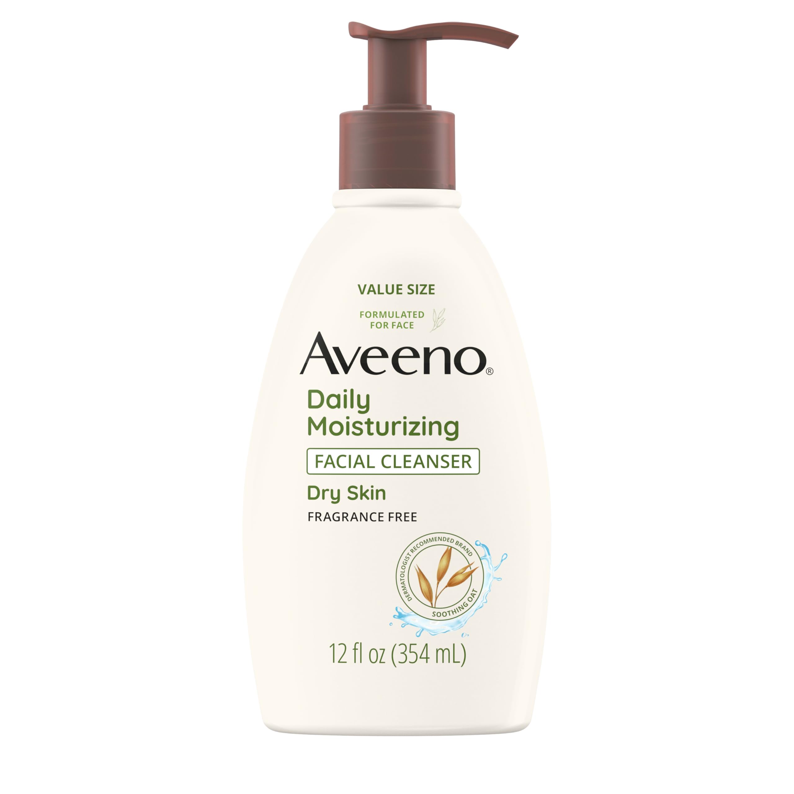 Aveeno Daily Moisturizing Facial Cleanser, Fragrance Free, 12 fl. oz