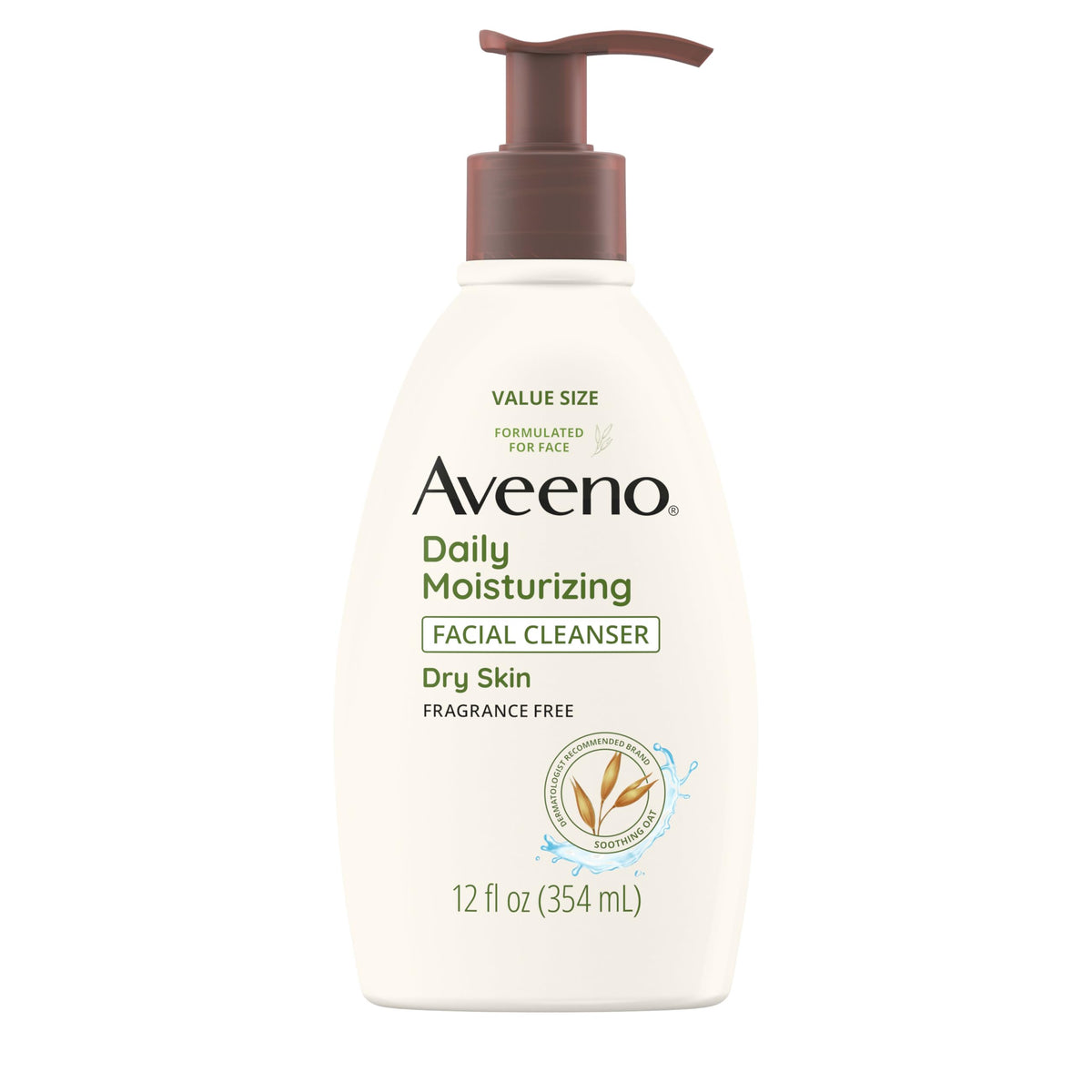 Aveeno Daily Moisturizing Facial Cleanser, Fragrance Free, 12 fl. oz