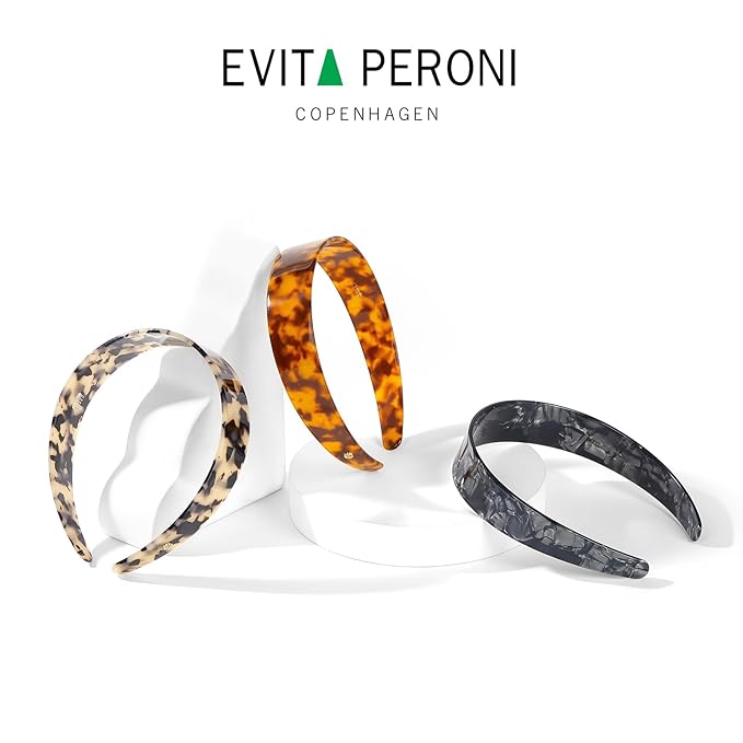 EVITA PERONI Wide Headbands for Women with Teeth No Headache No Slip-Gray