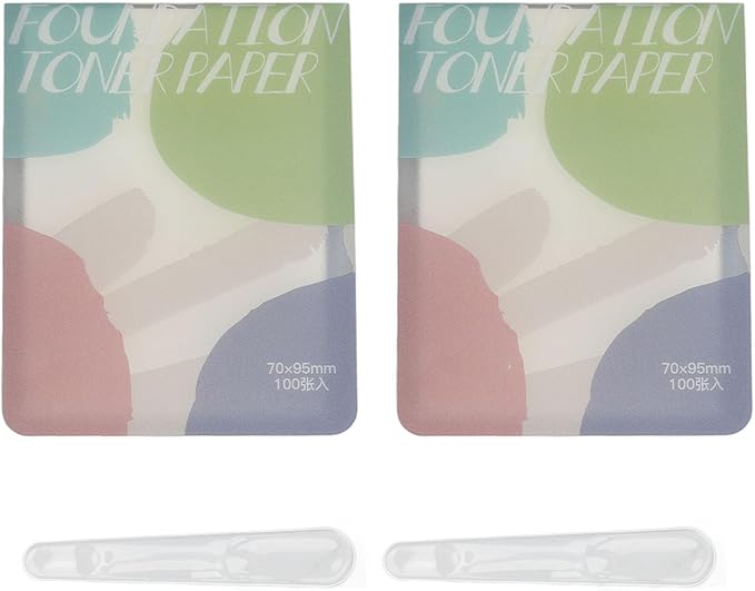 Nurnesy 200 Disposable Nail Art Cosmetic Palette Paper Makeup Mixing Sheets 2 Sticks for Beauty Nail Salon Home Use