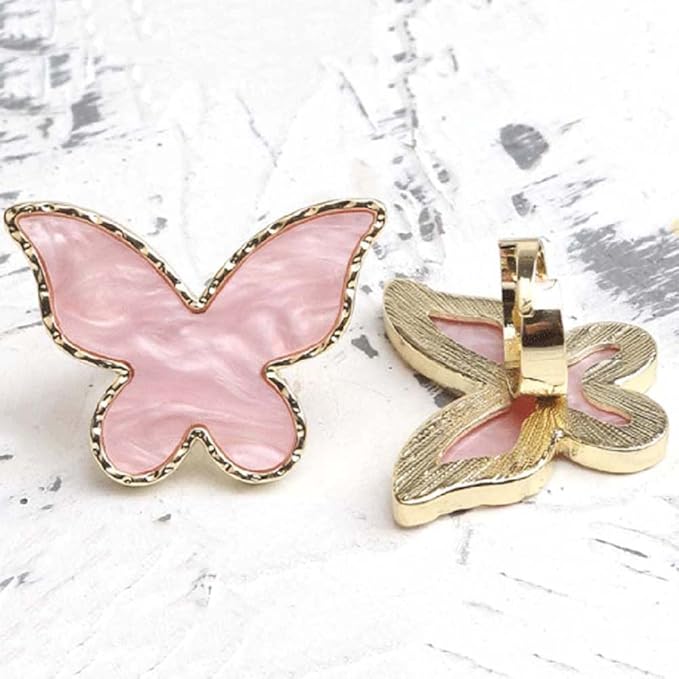 AKOAK Adjustable Mini Nail Ring Tray, Resin Nail Art Gel Makeup Plate Palette, Ring Gel Polishing Mixing Tray DIY Color Plate Nail Art Polishing Paint Plate (Butterfly, 2Pcs)