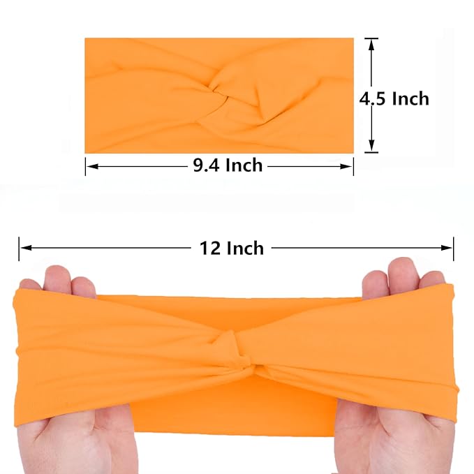 XTREND 6 Pcs Women's Headbands Twisted Cross Elastic Head Bands Yoga Workout Headband Non-Slip Sweat Soft Headbands Solid Color Simple Versatile Hair Accessory Hairbands