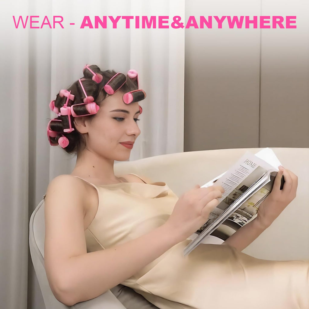 Amzpus 24 Pieces Foam Sponge Hair Rollers - Soft Sleeping Hair Curlers for Hair Styling (2inch, Pink)