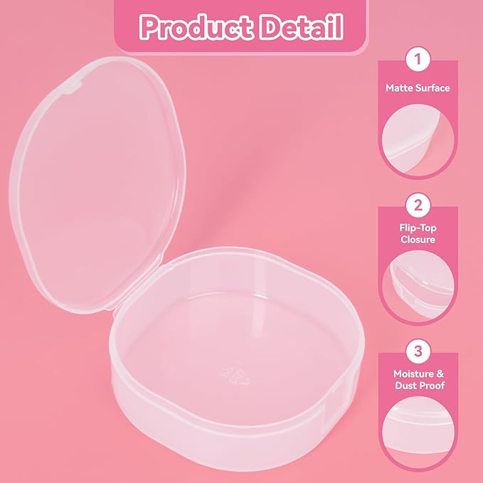 Bxhlxzz 10-Pack Cotton Round Holder Travel Case, Portable Cotton Pad Holder with Snap Lids, Compact Toner Pad Travel Case for Makeup Remover Pads, Skincare Organizer for Purse, Gym, Bathroom