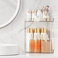 Acliys Bathroom Counter Organizer Countertop 2 Tier Storage Acrylic Corner Makeup Organizer for Makeup, Perfume, Vanity, Spice Rack, Bathroom Sink, Coffee Station(Clear)