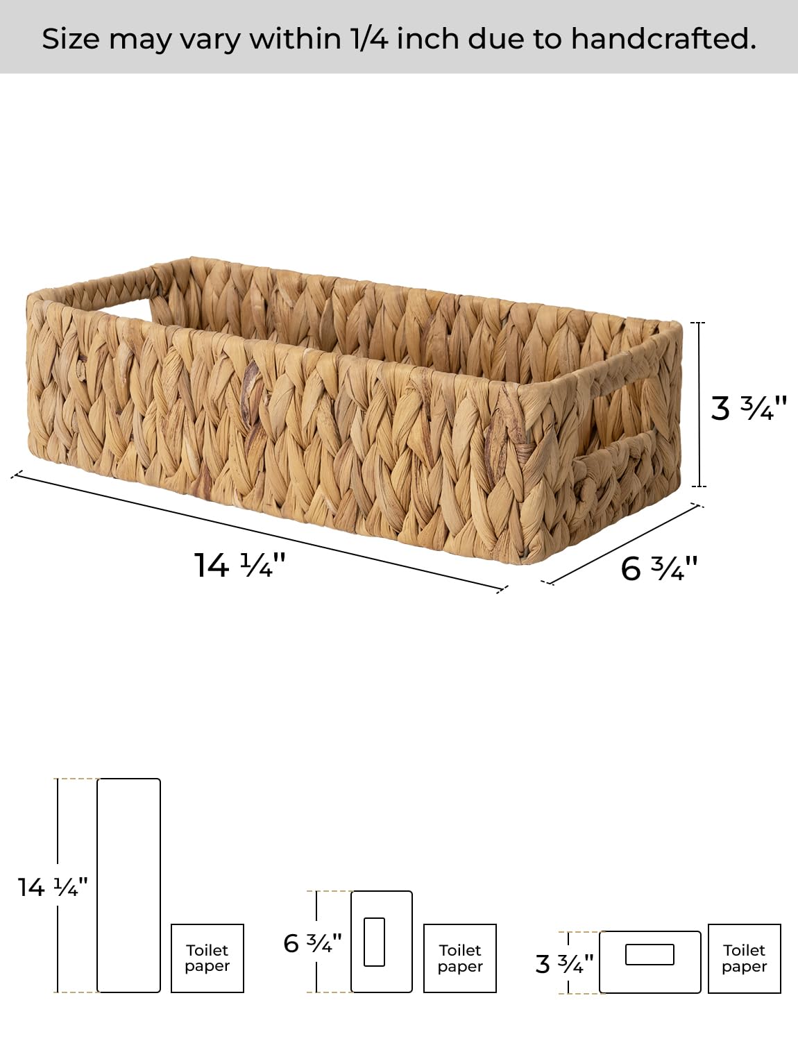 StorageWorks Toilet Paper Basket, Small Bathroom Basket Organizer