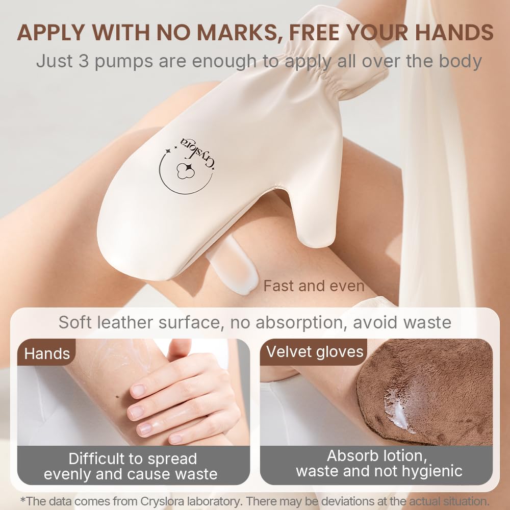 Cryslora Tanning Mitt, Lotion applicator, Washable Self Tanner Glove (Right and Left Hands)