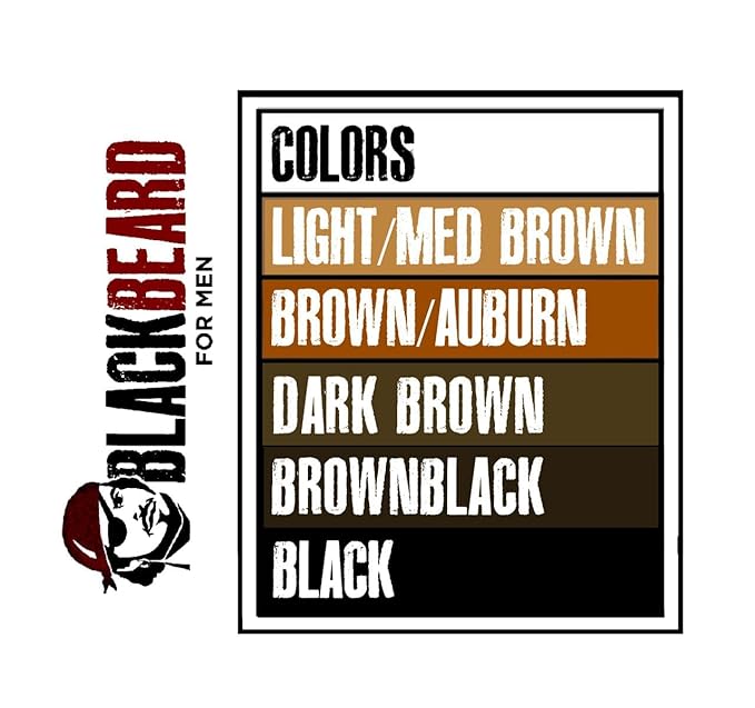 Blackbeard for Men Beard Color – 1-Day Beard, Mustache, Eyebrow, Sideburns Color – Temporary Facial Hair Tint - Hypoallergenic Beard Dye Alternative – Up to 45 applications – Dark Brown, 1 Pack