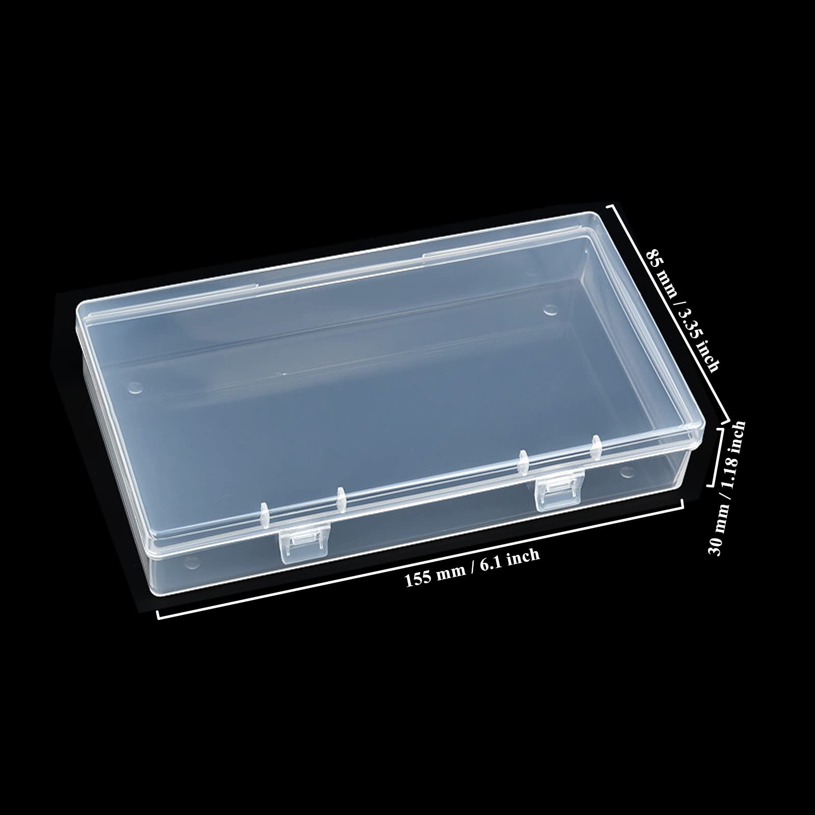 4 Pack Rectangular Clear Plastic Storage Containers 6.1x3.3x1.18 inch