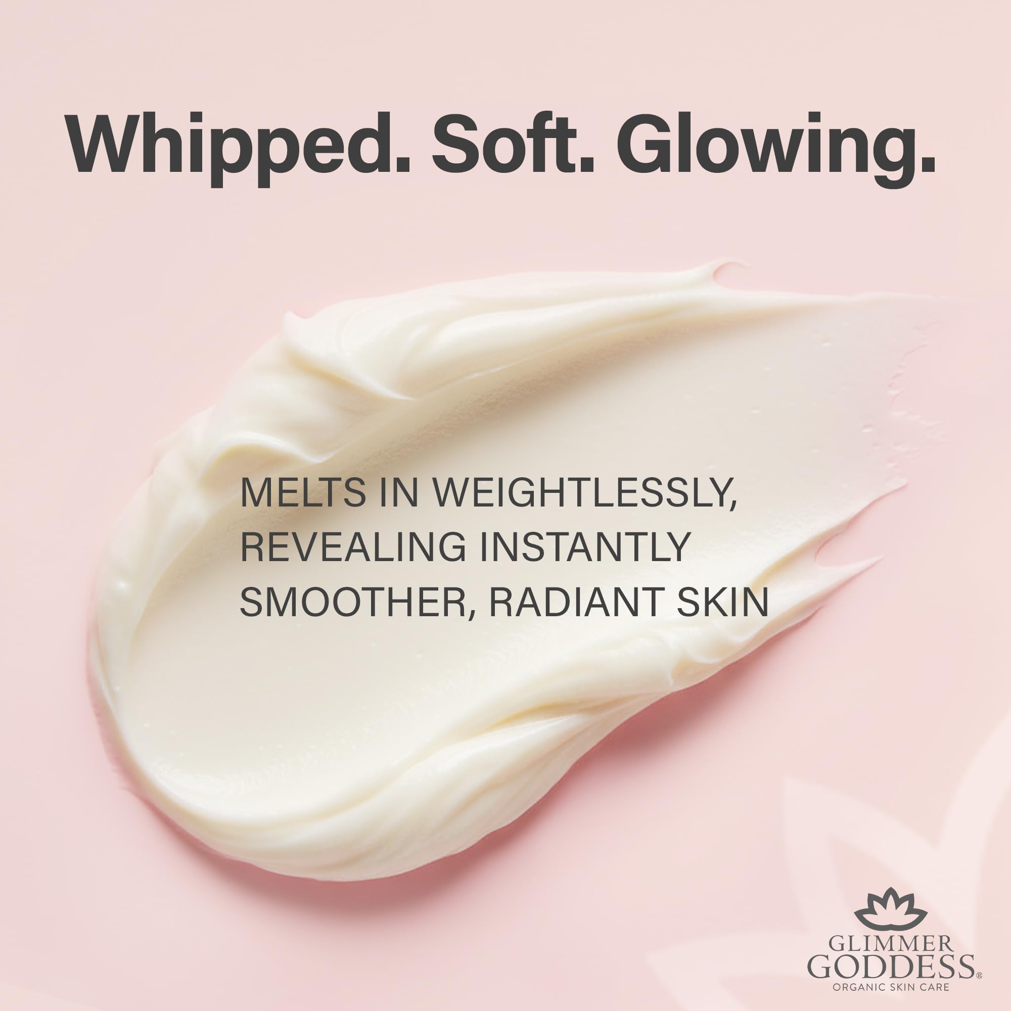 GLIMMER GODDESS Organic Whipped Body Butter for Women - Moisturizer Cream with Shea & Cocoa Butter, Almonds & Coconut Oil - Lemon Verbena, 8oz