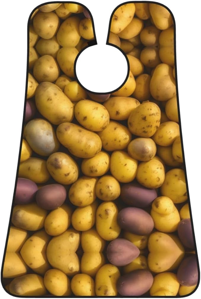 NOUZU Many Potatoes Print Beard Bib Apron For Men, Beard Hair Catcher For Men Shaving Trimming,Beard Cape Cloth