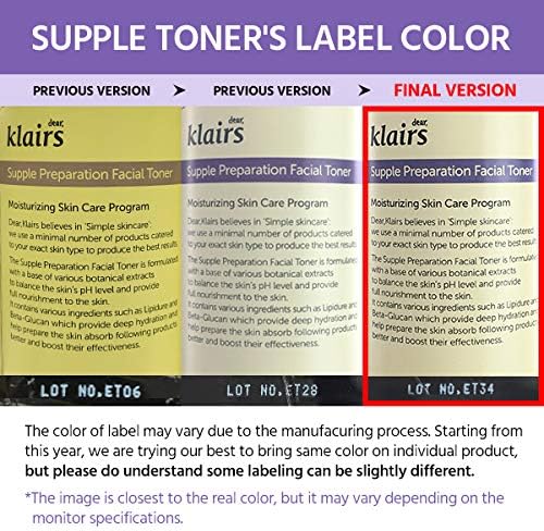 DearKlairs Supple Preparation Facial Toner – Korean Daily Hydrating Formula with Lipidure, Hyaluronic Acid & Centella Asiatica, pH Balancing for Sensitive Dry Skin, Alcohol-Free Vegan, 6.08 Fl Oz