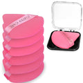 CUPID CARE 6 Pcs Triangle Powder Puff with 2 Travel Cases, Setting Powder Puffs for Face Powder and Foundation, Velour Makeup Puff for Loose Powder Body Powder, Skin-Friendly, Beauty Makeup Tools-Red