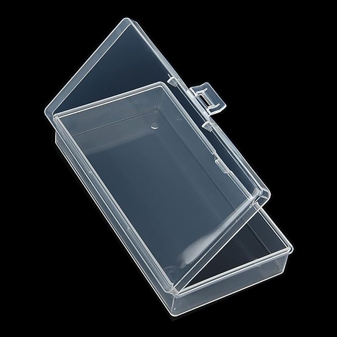 12 Pack Rectangular Clear Plastic Storage Containers Box with Hinged Lid for Beads and Other Small Craft Items (5.7 x 2.95 x 1.18 inch)