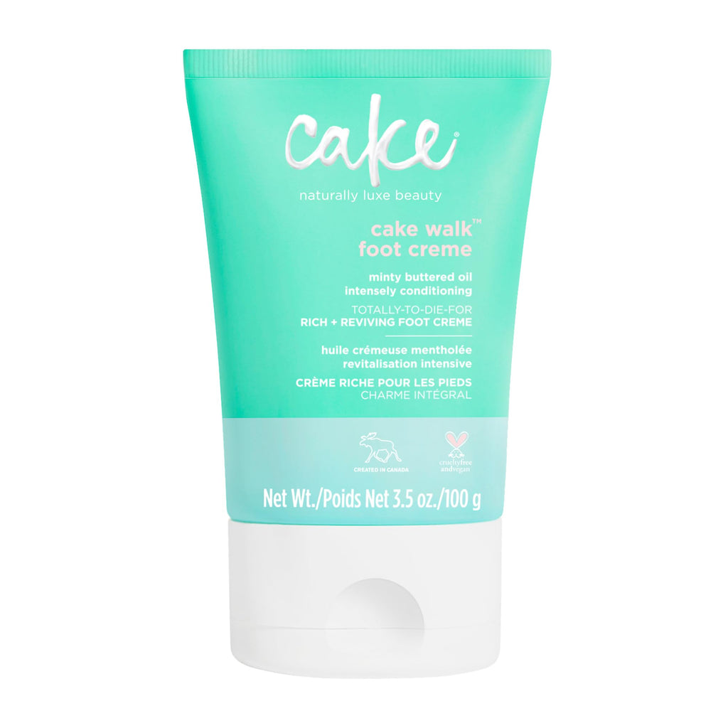 Cake Beauty Nourishing Foot Cream, The Cake Walk - Nourishes, Conditions & Soothes Tired Heels and Feet - Rich & Reviving Triplemint Scent - Cocoa Butter, Almond & Avocado Oil - 3.5 Oz / 100 g