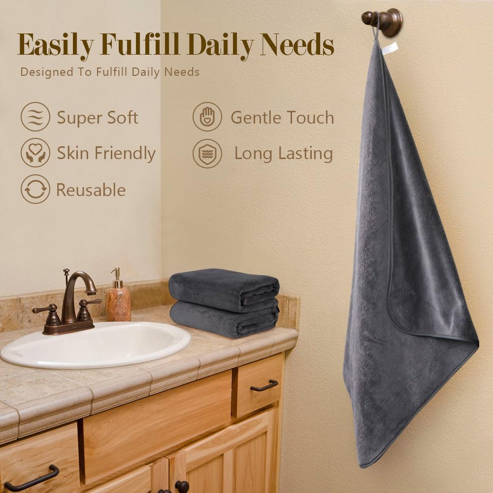 Orighty Bath Towels, Soft Feel Bath Towel, 2 Pack (27'' x 54'')