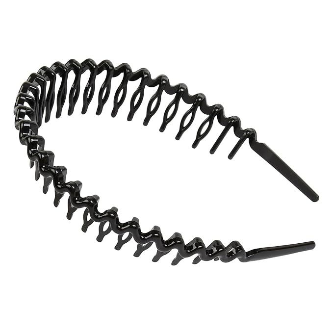 WOVOWOVO Plastic Hair Bands with Teeth, 4 Packs Thin Headbands for Women Girls Teens, Non Slip Hair Comb Head Bands Hair Accessories