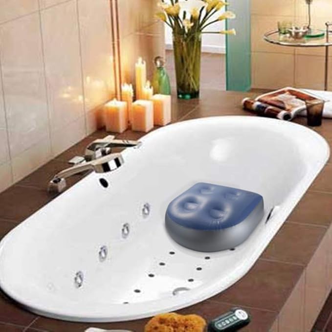 Spa and Hot Tub Booster Seat Inflatable Bathtub Massage Cushion Massage Mat with Suction Cups Soft Back Support Bath Spa Pad For Adults Kids
