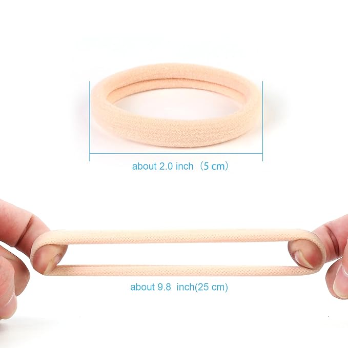 Qarwayoc 50PCS Large Blonde Hair Ties, Seamless Hair Bands, Soft Elastic Hair Ponytail Holders, No Damage, 2 Inch in Diameter