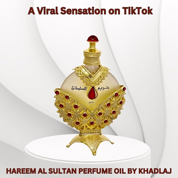 KHADLAJ PERFUMES Hareem Al Sultan Gold 2-Piece Gift Set for Unisex, (2.5 Oz Eau De Parfum Spray + 1.18 Oz concentrated perfume oil)