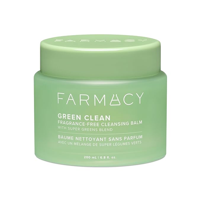 Farmacy Sensitive Skin Makeup Remover Cleansing Balm - Green Clean Waterproof Makeup Remover Balm + Oil Cleanser for Face - Melts Make Up + SPF - Hydrates + Softens Skin - Fragrance-Free (200ml)
