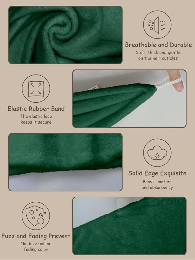 Hair Drying Towel 3 Pack - Ultra Soft Microfiber Turban Twist Hair Wrap for Women - Super Absorbent, Quick Dry Hair Towel Cap for Wet Hair (3 Colors, Yellow Green & Purple)