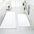 SHACOS Soft Microfiber Bathroom Rugs Set of 2 Pieces, White