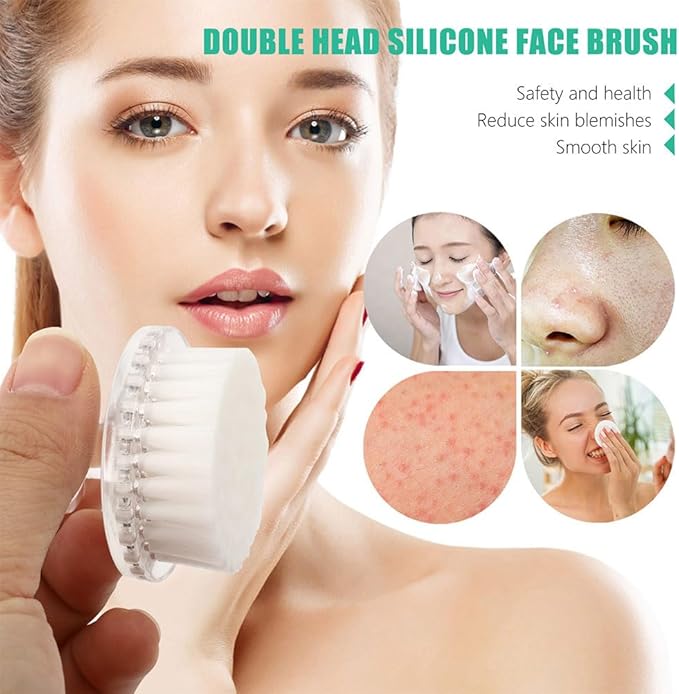 FOMIYES Facial Cleansing Brush White Manual Face Scrubber with Soft Bristles, Quick-Drying & Anti-Dust Design for Sensitive Skin, Travel-Friendly for Home & Travel Use for Women & Teens