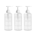 Shampoo Bottles Refillable with Pump, YACEYACE 3Pcs 16.9oz Matt Clear Empty Shampoo Dispenser, Shower Soap Dispenser, Refillable Shower Bottles with Labels, Conditioner Dispenser