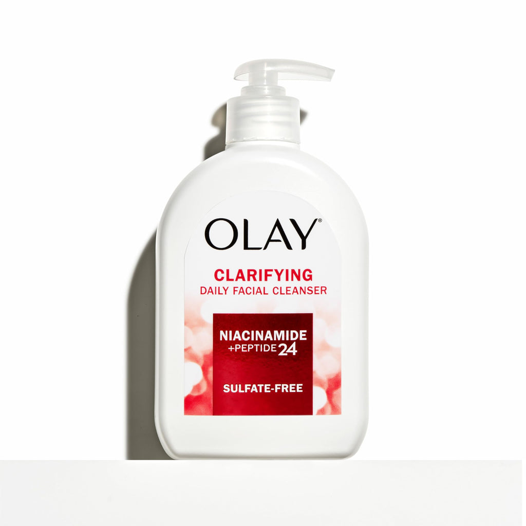 Olay Face Wash, Daily Facial Cleanser with Niacinamide, Peptides & Glycerin - Clarifying, Refreshes Skin Surface, Refines Appearance of Pores - Sulfate-Free, Paraben-Free, Oil-Free, 16 Oz
