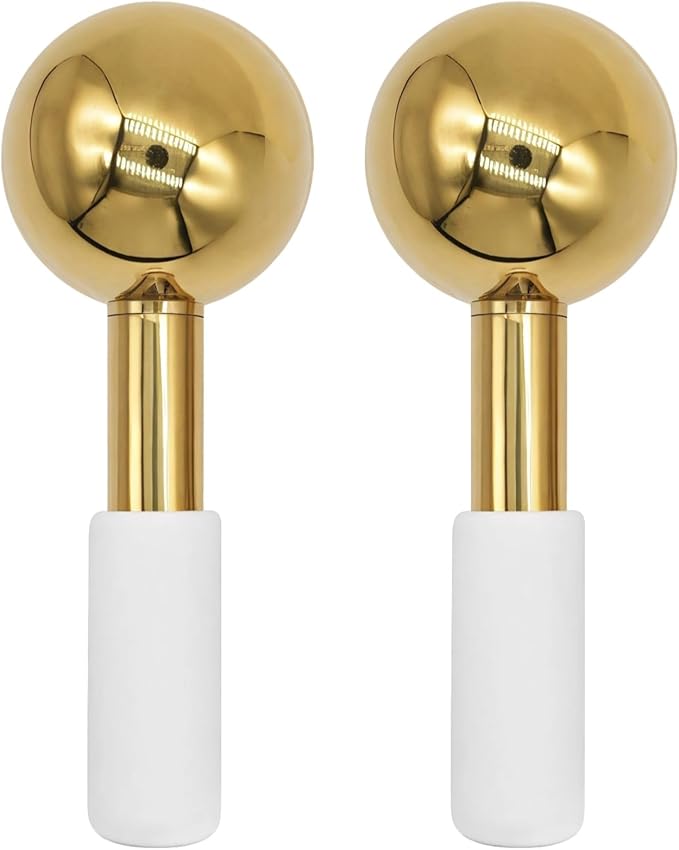 2 PCS Ice Globes for Face, Stainless Steel Ice Globe Face Lifting and Firming Tool, Ice Ball Face Skin Care, Smooth Metal Surface for Easy Cleaning