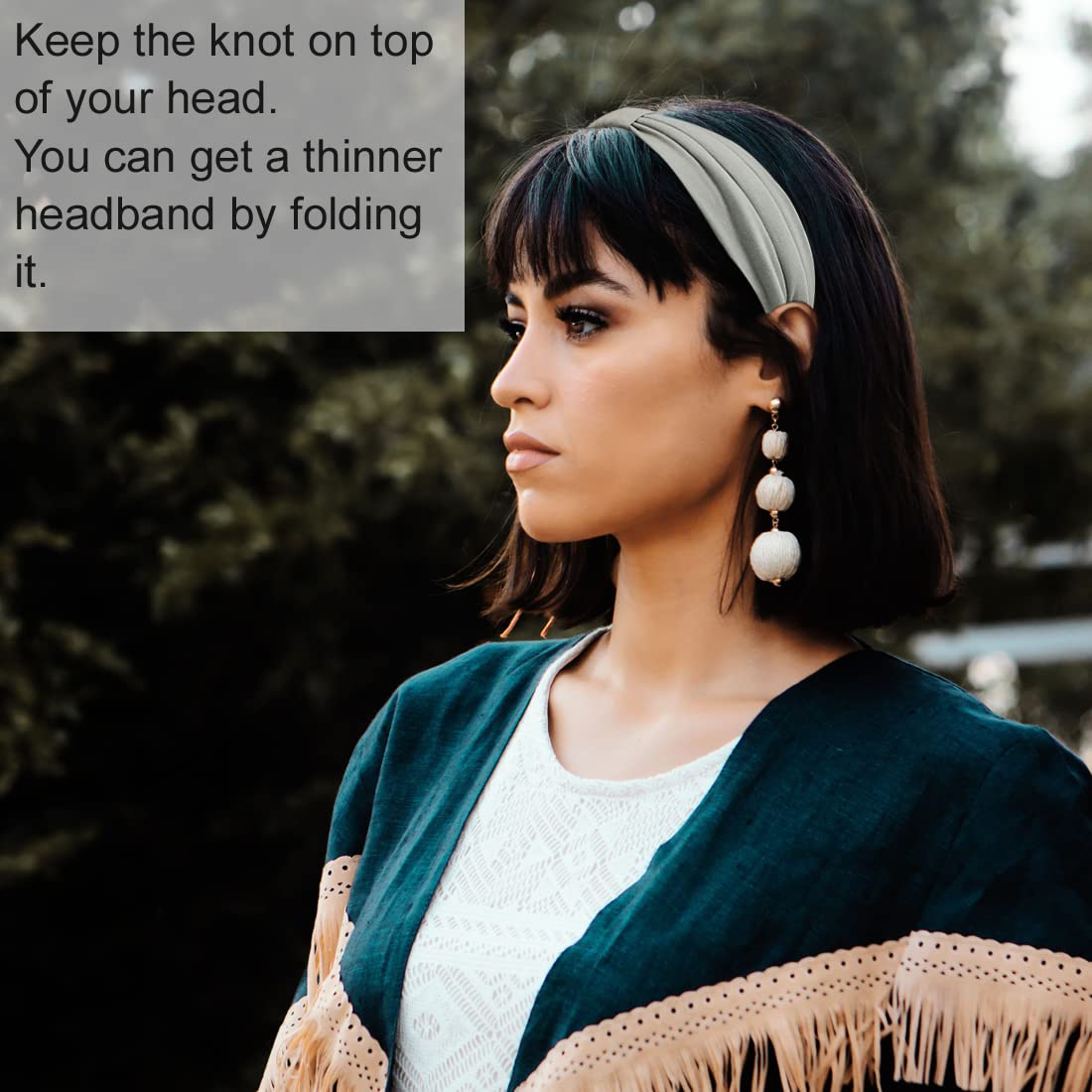 YONUF Wide Headbands for Women, 4 Pack Boho Knotted Head Bands Daily Wear