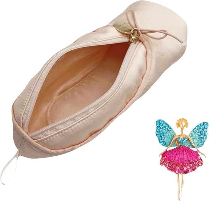 CECKQUE Ballet Pointe Shoe Makeup Bag Dance Recital Gifts for Girls
