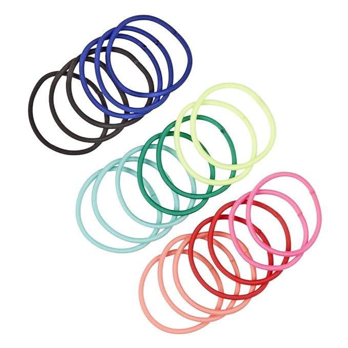 Scunci No Damage 2x Stronger Hold Ponytail Holder Hair Ties for Fine Hair, Assorted Vibrant Colors, 20 Count – Extra Strong Elastic Bands for No Breakage, Secure Comfortable Hold