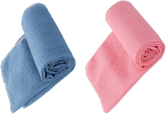 2pcs Back Scrubber Straps Exfoliating Rubbing Towels with Coarse Texture for Shower Use, Sturdy Dual-Sided Bath Towels for Men and Women, Home and Travel Bath Accessories