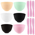 Multicolor Silicone Mixing Bowls Facial Mask Serve Bowl Cosmetic Beauty Tool with Stirring Sticks for Skincare DIY Craft Home Salon - 6 Pcs