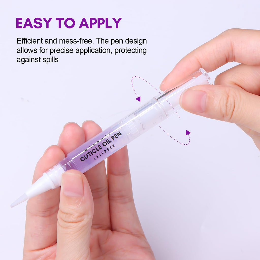 Makartt Cuticle Oil Pen Nail Care: Repair and Softener with Vitamin E, Moisturizer Kit for Acrylic Nails, Art Accessory for Manicure and Pedicure, DIY Home Salon Use