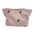 SxoSyo Corduroy Makeup Bags, Bear Cosmetic Purse, Pink