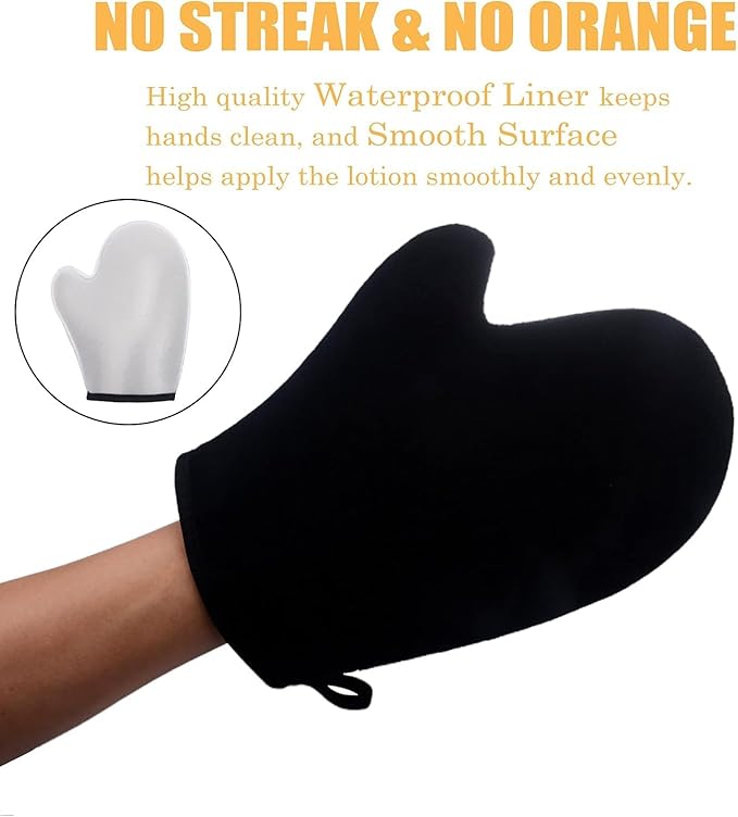 ANSPHIE 5 Pack Self Tanning Mitt Applicator Kit, Self Tan Glove, Face Tan Mitt, Back Lotion Applicator, Exfoliating Glove, Tanning Brush for Tanner Fake Bake