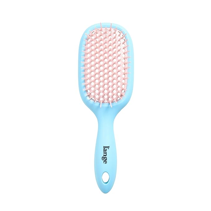 L'ANGE HAIR Detangling Vented Brush | Flexible Bristles for Wet or Dry Hair | Gentle Glide to Reduce Breakage | Ergonomic Shower Brush | Great for All Hair Types & Sensitive Scalps (Blue)