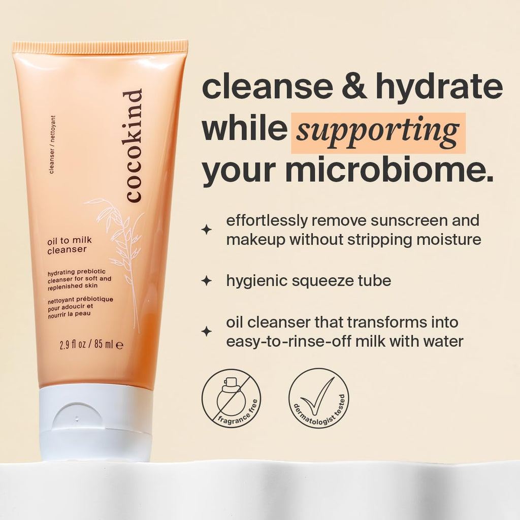 Cocokind Oil to Milk Cleansing Balm Face Wash, 2.9 Fl Oz