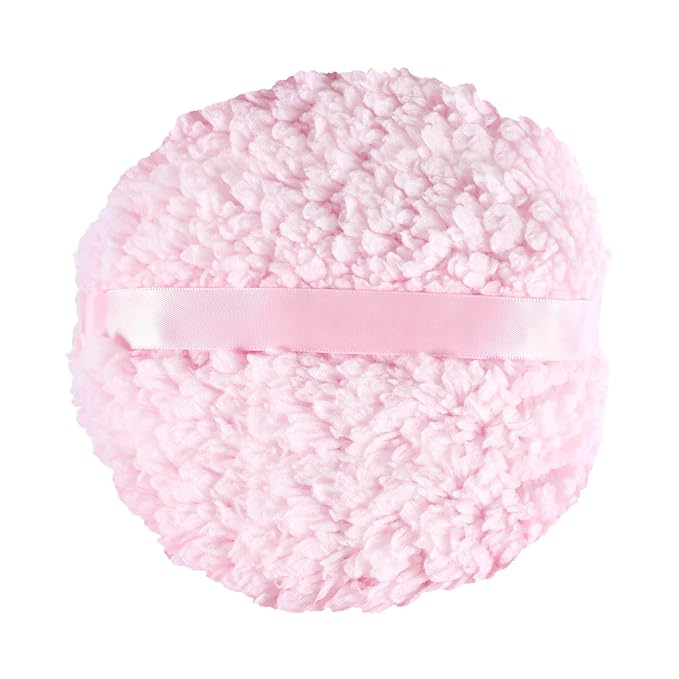 Body Puff, 6 "x 3" Extra Large Ultra Soft Fluffy Sponge Plush Big Powder Applicator Pink Washable Reusable Durable Round Face Body Makeup Puff for Women (Pink)